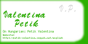 valentina petik business card